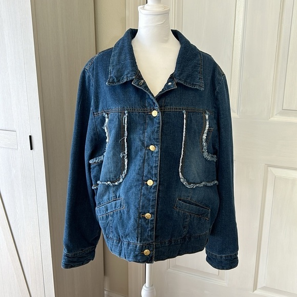 Dollhouse Removable Fur Denim Jacket Sz 2X - Picture 9 of 16